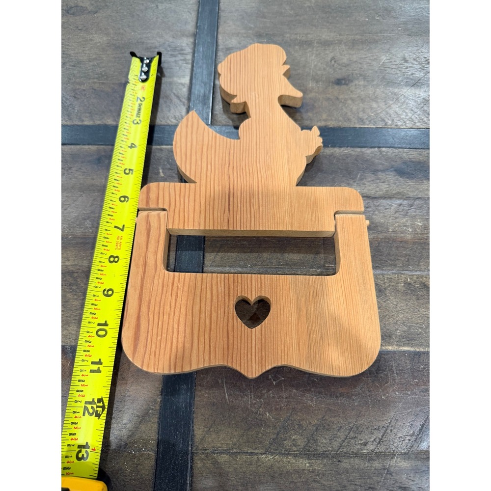 Vintage Wooden Duck/Goose Towel Holder Wall Mount Heart Cutout Country Decor
